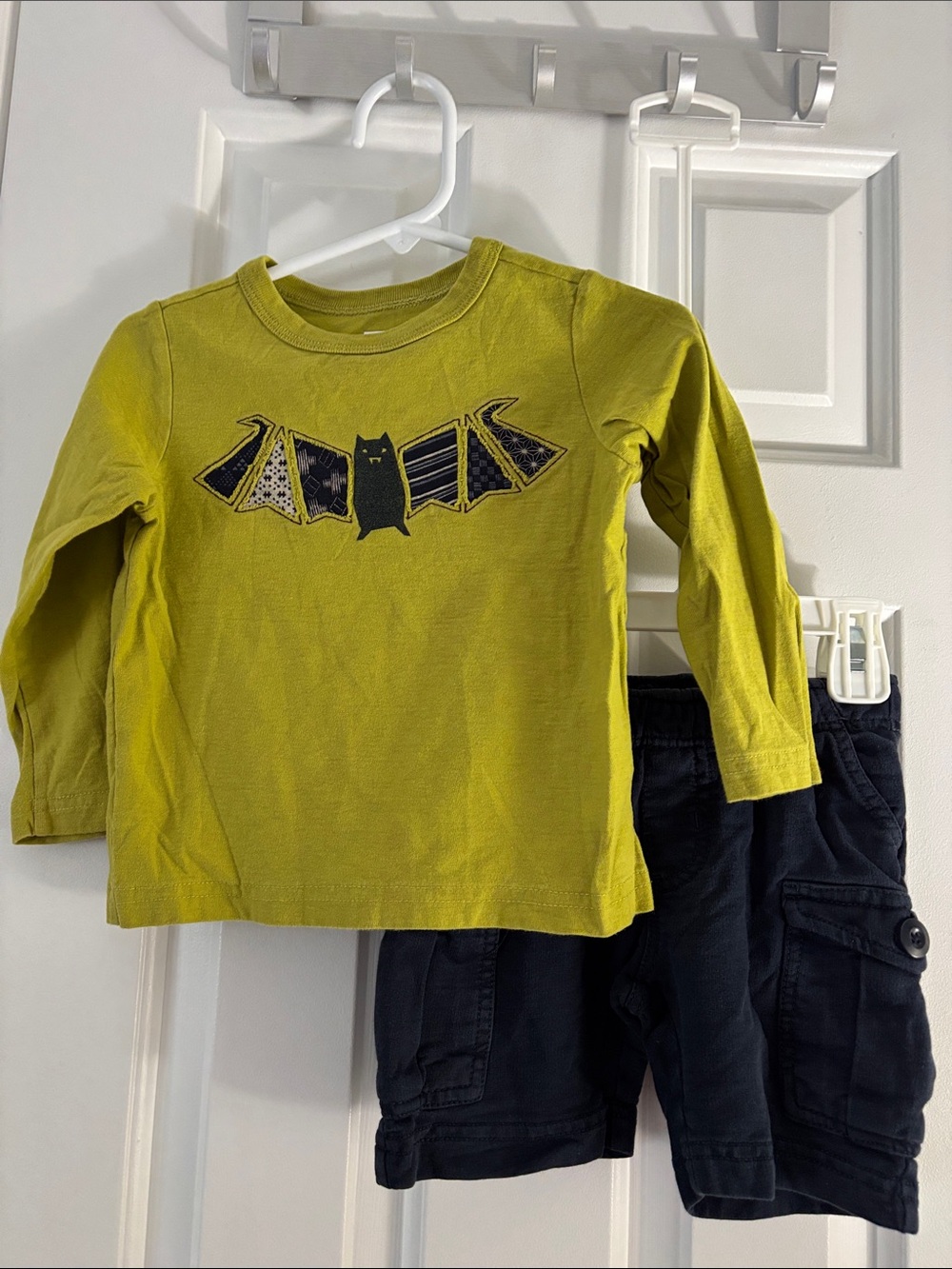 Tea Collection Lime Green Long-Sleeve Tee with Bat Graphic